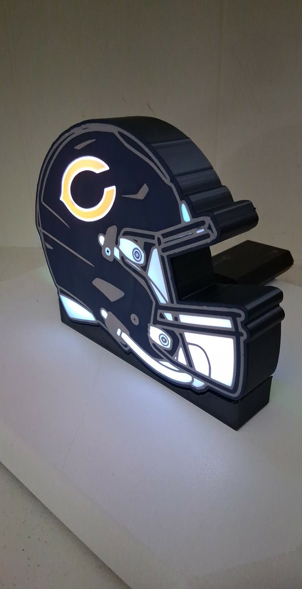 Bears Helmet LED light box – custom 3D printed – Lit Layer Creations